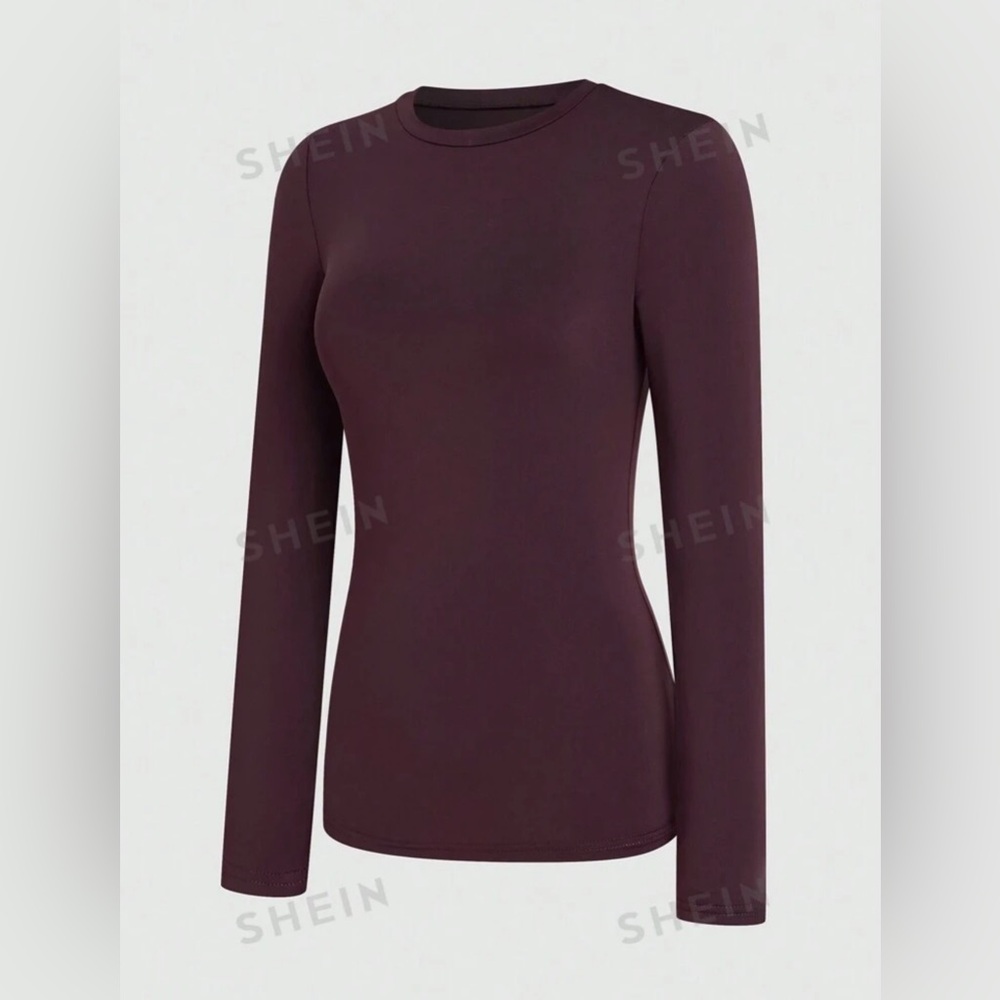 Solid Round Neck Tee Rich Chocolate Brown